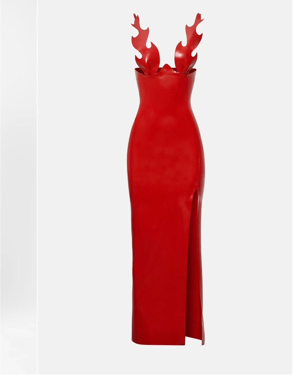 POSTER GIRL Red Flame-Detail Strapless Maxi Dress size M